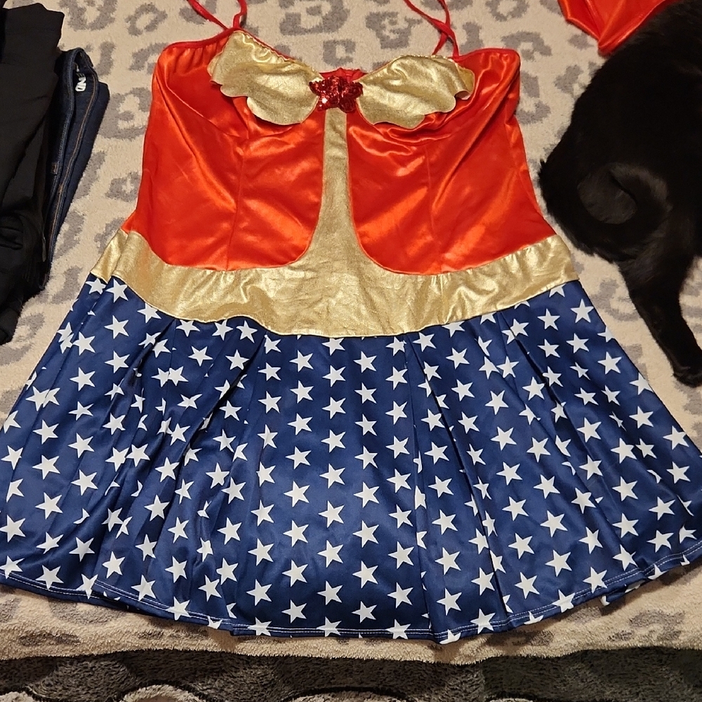 Leg Avenue Superhero Costume - Red, Gold, and Blue